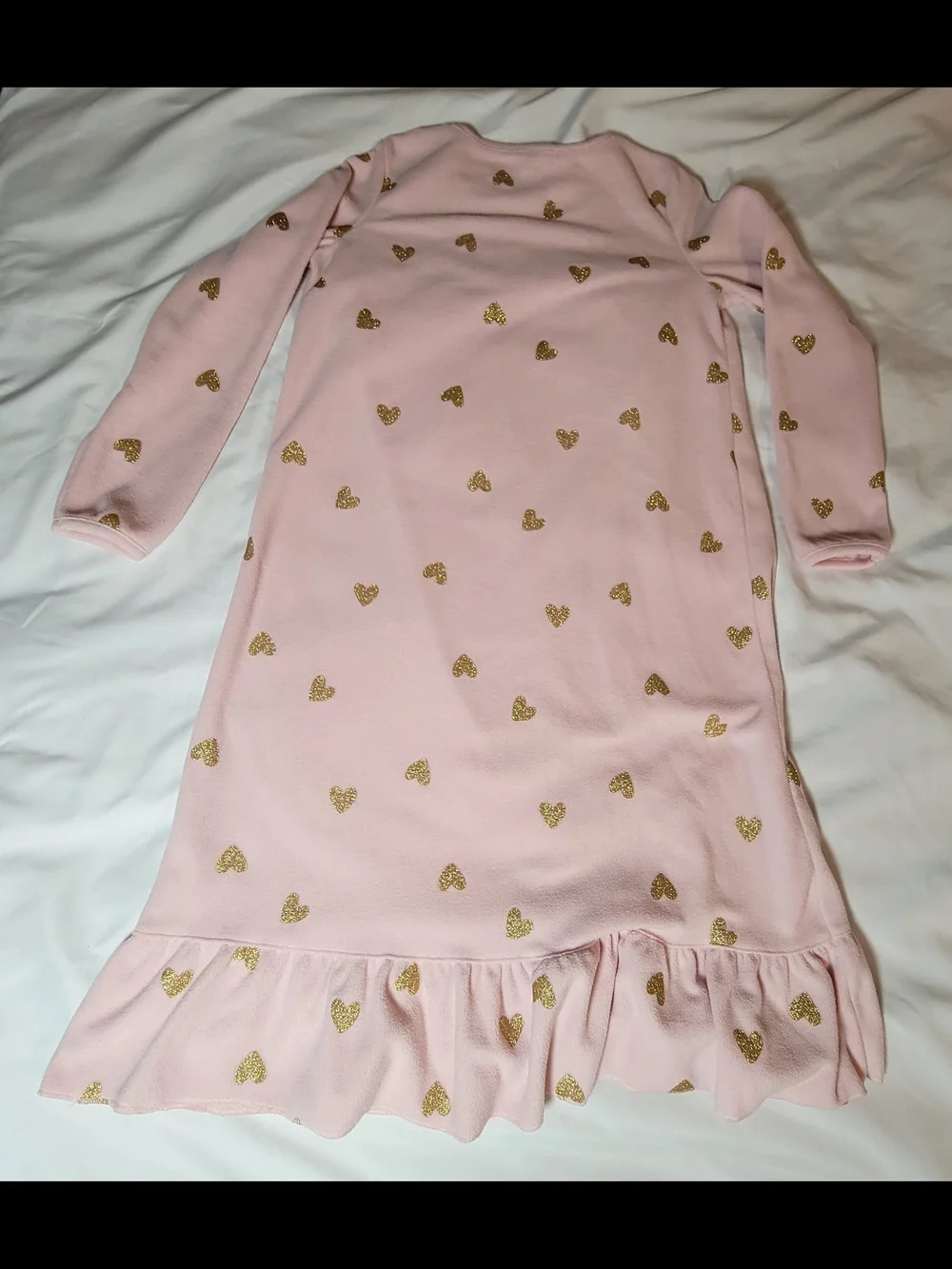Carter's Pink Nightgown with Gold Heart Print